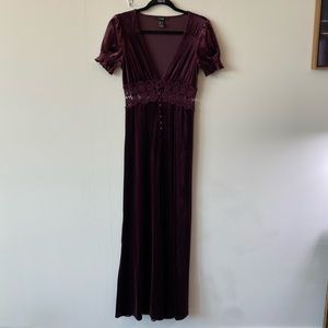 Elegant Maroon Velvet Dress